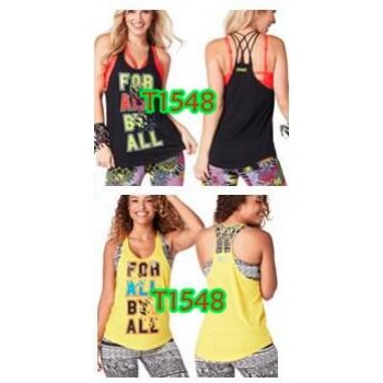 S M L Woman Dance vest Tank racerback black/yellow T1548