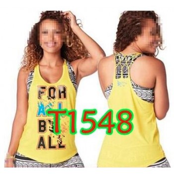 S M L Woman Dance vest Tank racerback black/yellow T1548