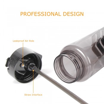 730ml Sport Water Bottle Capacity sports bottles Tour Colorful silicone non-slip Handle water bottles With straw bpa free 2018