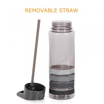 730ml Sport Water Bottle Capacity sports bottles Tour Colorful silicone non-slip Handle water bottles With straw bpa free 2018