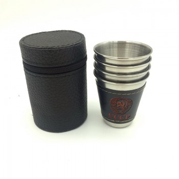 4pcs/set 70ml of cccp Set 304 Stainless Steel  Wine Beer Whiskey Mugs Outdoor Travel water bottle