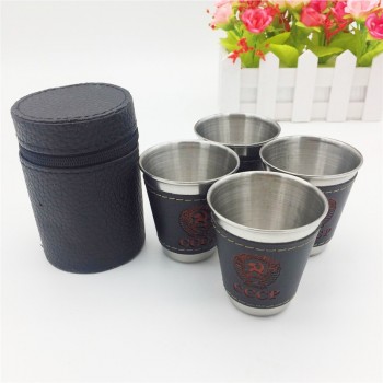 4pcs/set 70ml of cccp Set 304 Stainless Steel  Wine Beer Whiskey Mugs Outdoor Travel water bottle