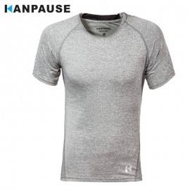 New Arrival KANPAUSE Mens Tights T-shirts Short Sleeve Compression Fitness Training T-shirt Sportswear