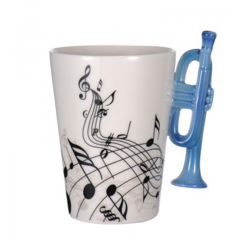 Creative Music Violin Guitar Ceramic Mug Coffee Tea Milk Stave Cups with Handle Coffee Mug Novelty Gifts for Wedding Birthday