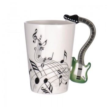 Creative Music Violin Guitar Ceramic Mug Coffee Tea Milk Stave Cups with Handle Coffee Mug Novelty Gifts for Wedding Birthday
