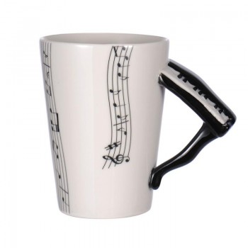 Creative Music Violin Guitar Ceramic Mug Coffee Tea Milk Stave Cups with Handle Coffee Mug Novelty Gifts for Wedding Birthday