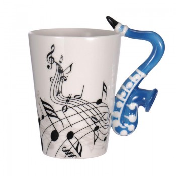 Creative Music Violin Guitar Ceramic Mug Coffee Tea Milk Stave Cups with Handle Coffee Mug Novelty Gifts for Wedding Birthday