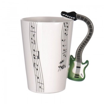 Creative Music Violin Guitar Ceramic Mug Coffee Tea Milk Stave Cups with Handle Coffee Mug Novelty Gifts for Wedding Birthday