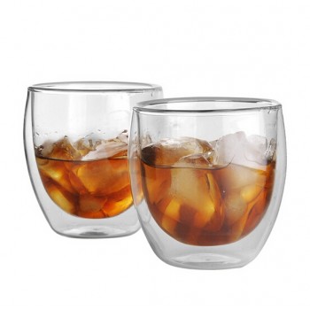 2pcs/lot Creative Double Wall Glass Coffee Mugs Tea Cup Transparent Insulation Glasses Cups Vaso Caneca Beer Wine Cup JN 1014