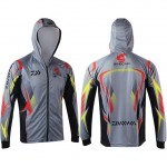 New 2018 Fishing Clothing Gray Breathable Sunscreen Shirt Men Quick Drying Upf 50+ Long Sleeve Hooded Sport Fishing Shirts