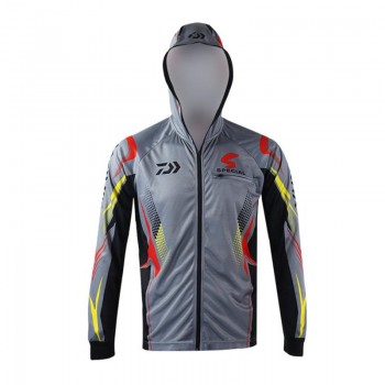 New 2018 Fishing Clothing Gray Breathable Sunscreen Shirt Men Quick Drying Upf 50+ Long Sleeve Hooded Sport Fishing Shirts