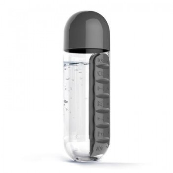 600ML Water Plastic Bottle With Pill Box A Day Organizer Drinking Bottles hot water bottle travel