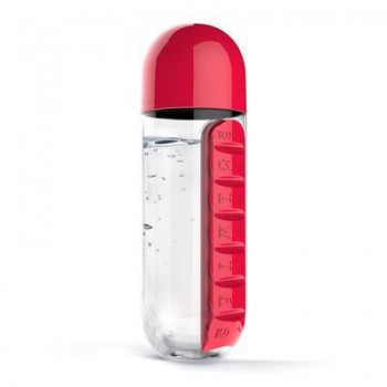 600ML Water Plastic Bottle With Pill Box A Day Organizer Drinking Bottles hot water bottle travel