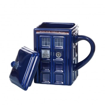 Doctor Who Tardis Police Box Ceramic Mug Cup With Lid Cover For Tea Coffee Mug Funny Creative Gift Christmas Presents Kids Men