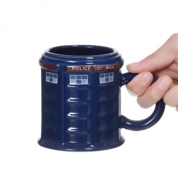 Doctor Who Tardis Police Box Ceramic Mug Cup With Lid Cover For Tea Coffee Mug Funny Creative Gift Christmas Presents Kids Men