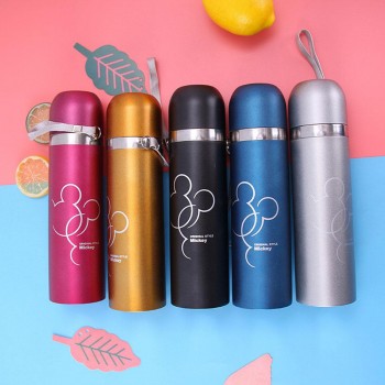500ML Thermos Mug Custom Stainless Steel Vacuum Bullet Cartoon Student Water Cup
