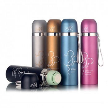 500ML Thermos Mug Custom Stainless Steel Vacuum Bullet Cartoon Student Water Cup