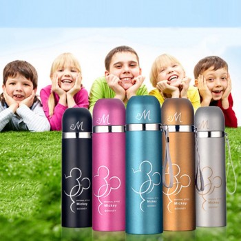500ML Thermos Mug Custom Stainless Steel Vacuum Bullet Cartoon Student Water Cup