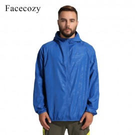 Facecozy Summer Menamp;Women Outdoor Waterproof Skin Jacket Fishing Breathable Solid Coat Anti-UV Quick Dry Camping Hiking Clothing