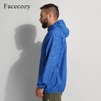 Facecozy Summer Menamp;Women Outdoor Waterproof Skin Jacket Fishing Breathable Solid Coat Anti-UV Quick Dry Camping Hiking Clothing
