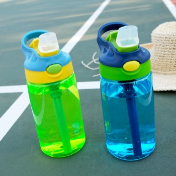 Transhome BPA FREE Water Bottle With Straw 500ml Tritan Plastic Bottles For Kids Bottles Portable Sports Bottle School Drinkware