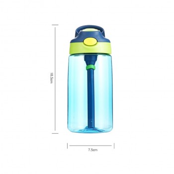 Transhome BPA FREE Water Bottle With Straw 500ml Tritan Plastic Bottles For Kids Bottles Portable Sports Bottle School Drinkware