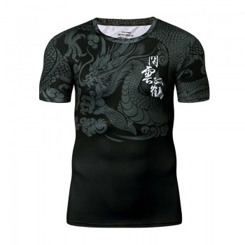 ZRCE sweat-absorbent breathable stretch fabric male basketball running fitness multifunctional training suit T-shirt