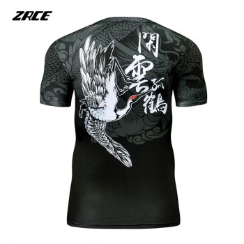 ZRCE sweat-absorbent breathable stretch fabric male basketball running fitness multifunctional training suit T-shirt