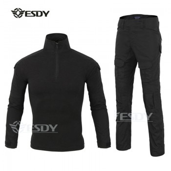 2 Pcs Mens Outdoor Tactical Shirt Sport Set Hiking Pants Camouflage Military Fishing Shirts Men  For Shooting Hunting Clothes