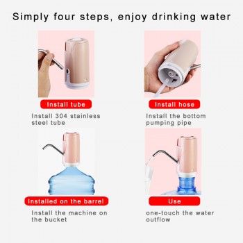 ZILU Rechargeable Water Bottle Water Dispenser Electric Water Pump Portable Wireless Drinking Bottle Drinkware Drink tool