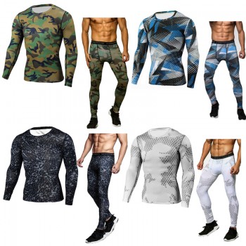 mma rash guard mens running clothes 2018 brand compression clothing leggings long-sleeved knitwear union suit MMA shirt