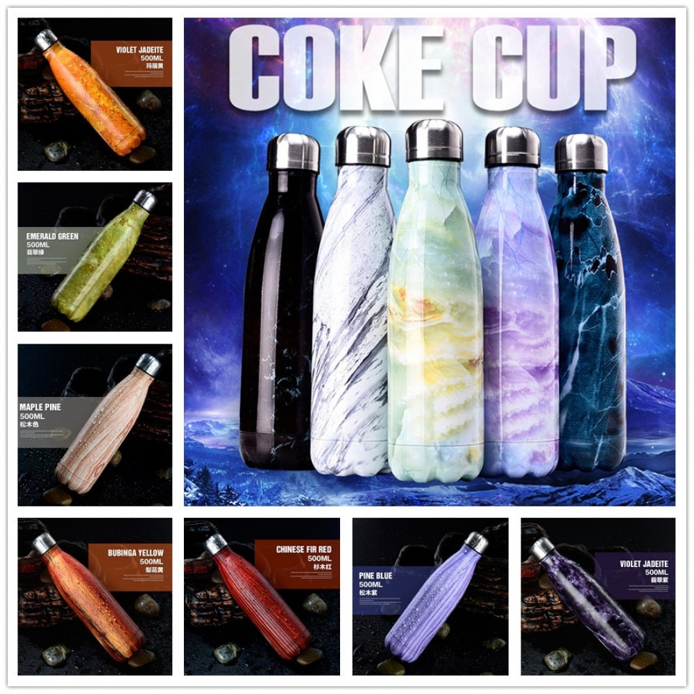 17oz Double Wall Travel 304 Stainless Steel Thermos Thermals Cup Vacuum Flask Bottle Kids School Water Bottle 500ML