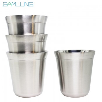 GAMLUNG Pixie Nespresso Espresso Stainless Steel coffee cup coffee cup lungo coffee mug 2 pcs pack with 1 Stirrer 170ml