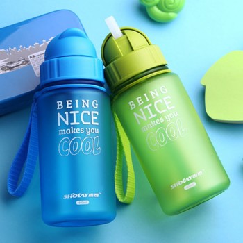 Transhome Water Bottle With Straw 400ml Kids Bottles Plastic Drinking Bottles for Children Sports School Water Bottles BPA Free