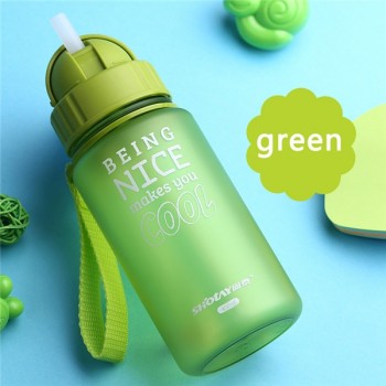 Transhome Water Bottle With Straw 400ml Kids Bottles Plastic Drinking Bottles for Children Sports School Water Bottles BPA Free