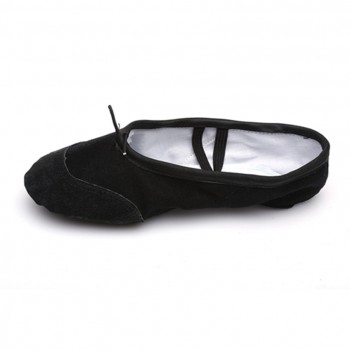 USHINE Black Canvas Slippers Indoor Exercising Soft Ballet Shoes Dance For Girls Ballet Shoes Dance Kids Ballet Shoes Children