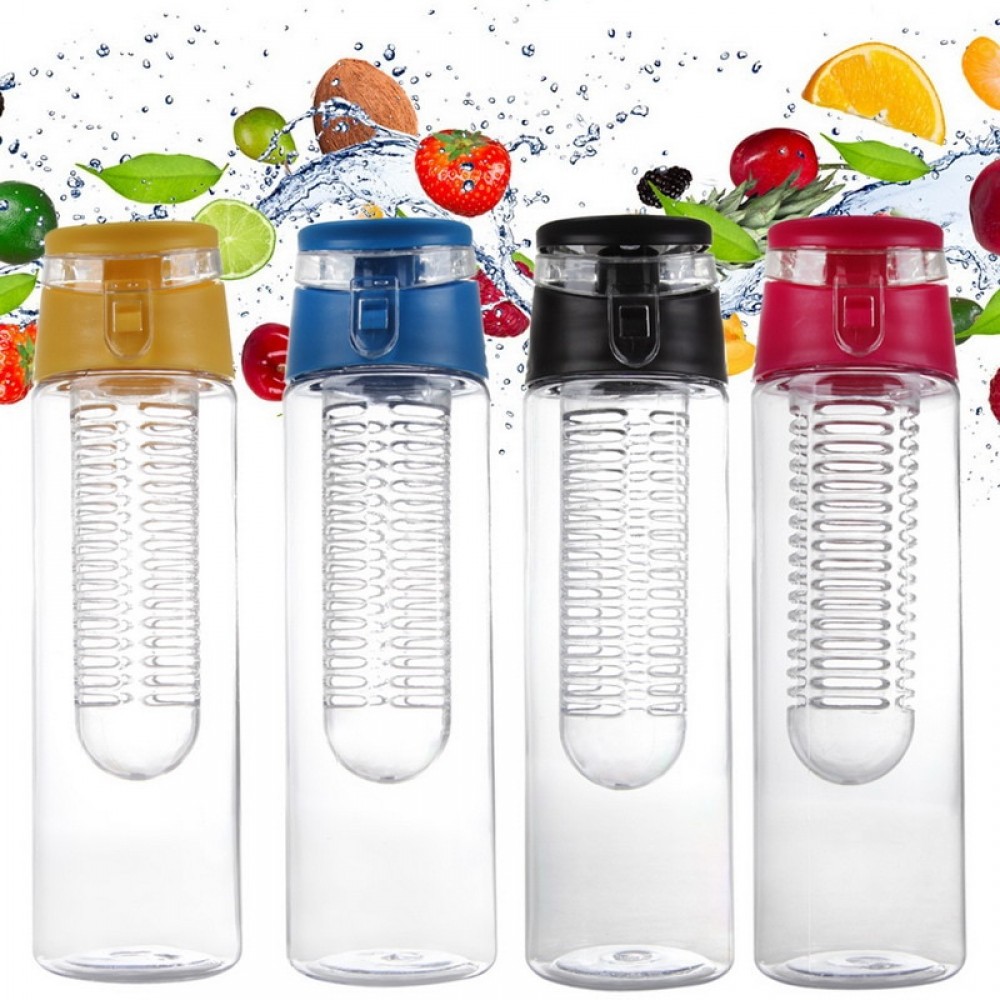 800 ml Portable Infuser Glass Water Bottle Sports Lemon Juice Bottle Flip Lid for kitchen table Camping travel outdoor