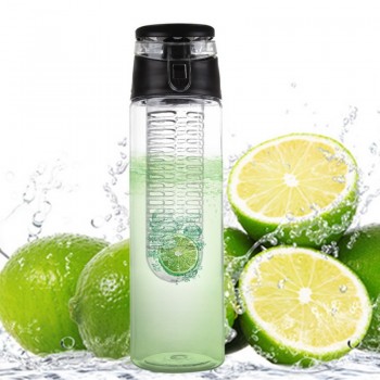 800 ml Portable Infuser Glass Water Bottle Sports Lemon Juice Bottle Flip Lid for kitchen table Camping travel outdoor