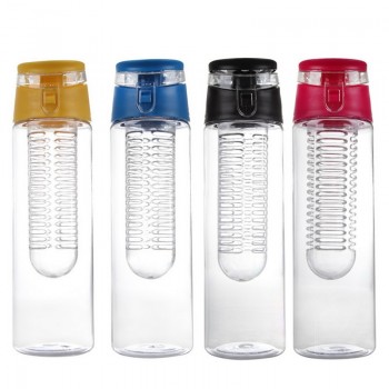 800 ml Portable Infuser Glass Water Bottle Sports Lemon Juice Bottle Flip Lid for kitchen table Camping travel outdoor