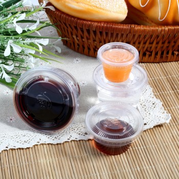 50Pcs food grade PP Sauce Cups Disposable dips Salad Sauce Chutney Cups Boxes With Lids Sauce Food Container