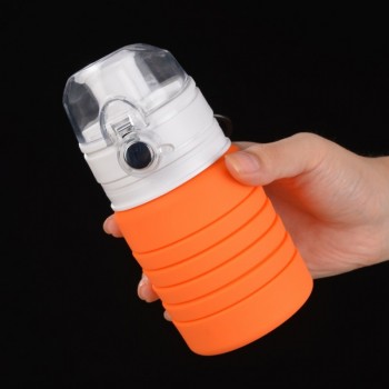 500ml outdoor travel foldable bottle silicone high temperature retractable large capacity kettle travel hiking portable bottle