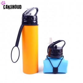 CAKEHOUD 610ML Creative Collapsible Foldable Silicone Drink Sport Water Bottle Camping Travel Outdoors Bicycle Kettle