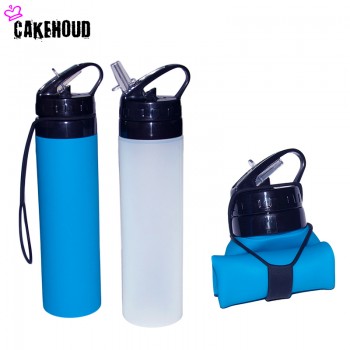 CAKEHOUD 610ML Creative Collapsible Foldable Silicone Drink Sport Water Bottle Camping Travel Outdoors Bicycle Kettle