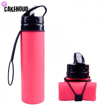 CAKEHOUD 610ML Creative Collapsible Foldable Silicone Drink Sport Water Bottle Camping Travel Outdoors Bicycle Kettle