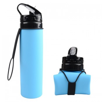 CAKEHOUD 610ML Creative Collapsible Foldable Silicone Drink Sport Water Bottle Camping Travel Outdoors Bicycle Kettle