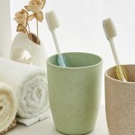 Plain Green Plastic Couple Lover Mouthwash Cup Rinsing Couple Rinse Cup Creative Thick round Water Cup