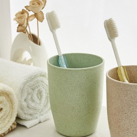 Plain Green Plastic Couple Lover Mouthwash Cup Rinsing Couple Rinse Cup Creative Thick round Water Cup