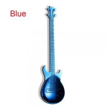 1PC  Rainbow Guitar Shape Coffee Mixing Spoon Cold Drink Tea Tools Stainless Steel Kitchen Accessories