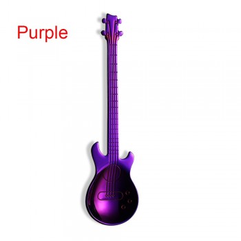 1PC  Rainbow Guitar Shape Coffee Mixing Spoon Cold Drink Tea Tools Stainless Steel Kitchen Accessories