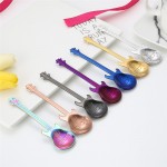 1Pcs Stainless Steel Cartoon guitar Spoon Creative Milk Coffee Spoon Ice Cream Candy Teaspoon accessories